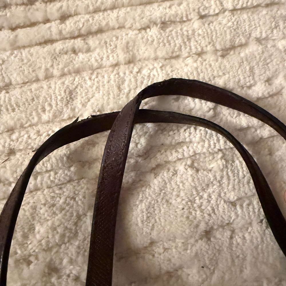 Coach Dark Brown Pebbled Leather Tote with Gold Logo - Picture 7 of 7